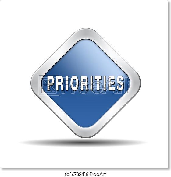561x581 Free Art Print Of Priorities Button Priorities Important Very