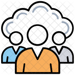 256x256 Private Cloud Icon Of Colored Outline Style
