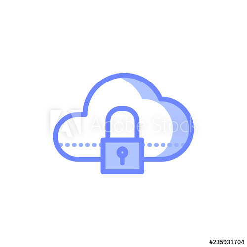 500x500 Private Cloud Icon Vector Design Modern Style