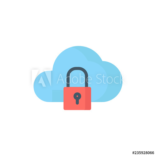 500x500 Private Cloud Icon Vector Flat Style