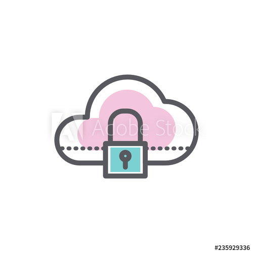 500x500 Private Cloud Icon Vector With Modern Style