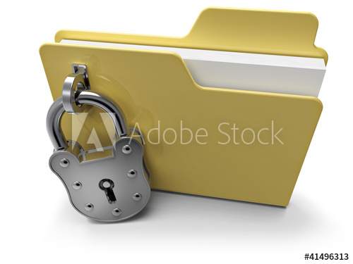 Private Folder Icon With Security Padlock, On White Background 500x375 Private Folder Icon With Security Padlock, On White Background