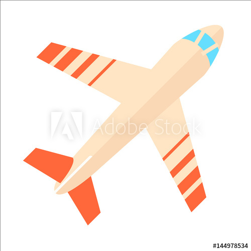 500x500 Modern Airplane Icon Isolated On White Background Vector