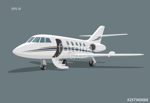 500x343 Private Jet Vector Icon Business Jet Illustration Stock Image