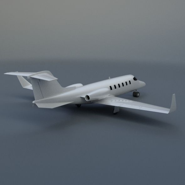 590x590 Learjet Longhorn Private Jet Cad Model