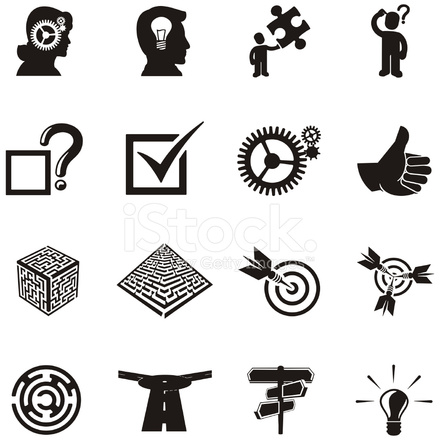 440x440 Problem Solving Icons Stock Vector
