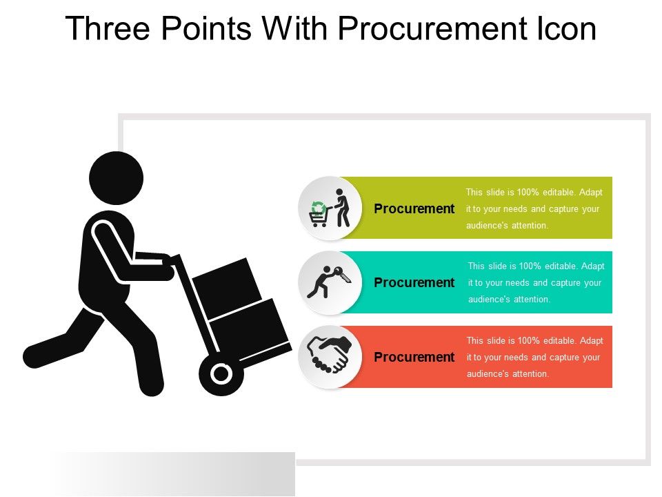 960x720 Three Points With Procurement Icon Powerpoint Presentation