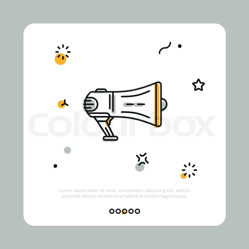Linear Black Icon Of Megaphone For Stock Vector Colourbox 800x800 Linear Black Icon Of Megaphone For Stock Vector Colourbox