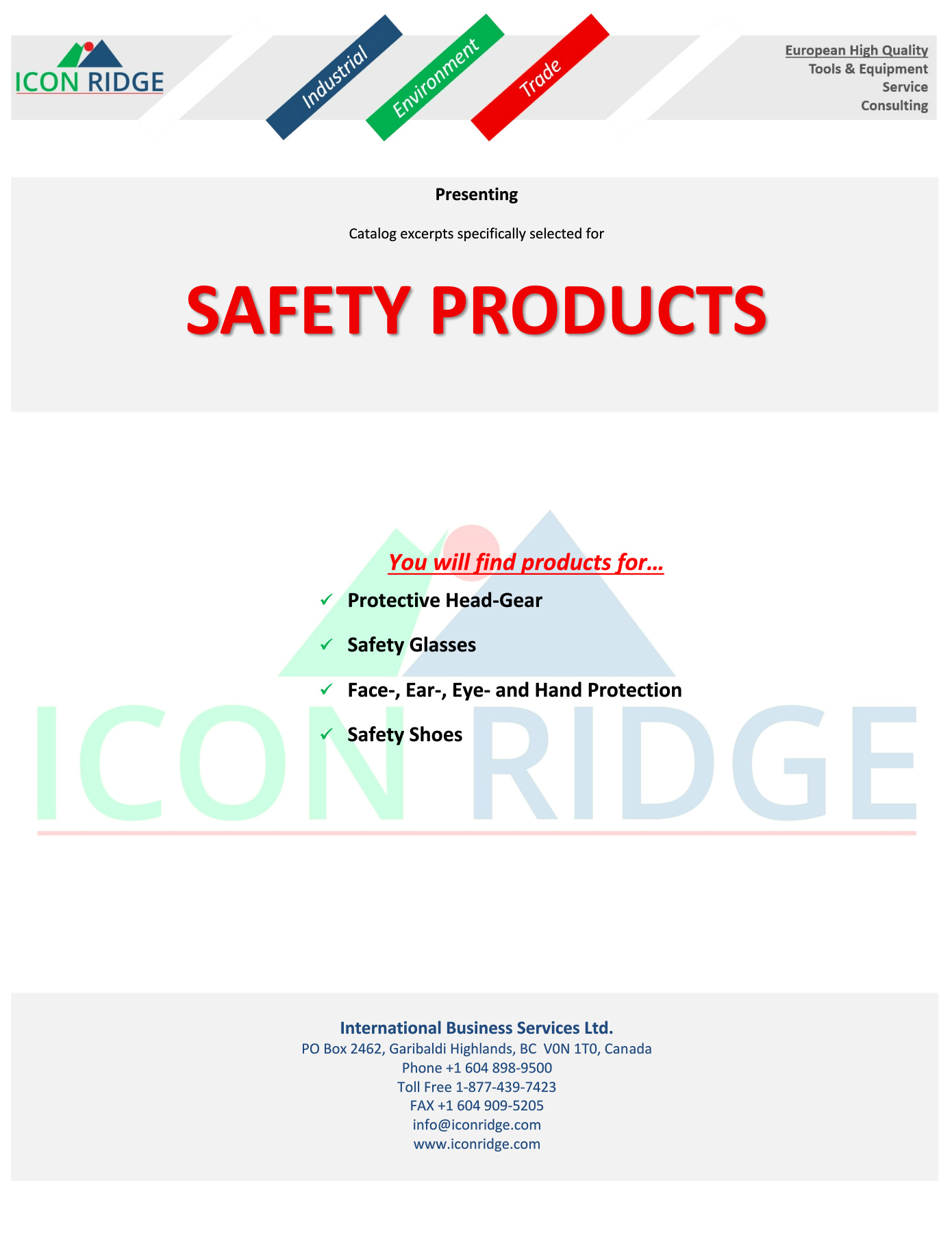 1390x1800 Icon Ridge Safety Products Catalog