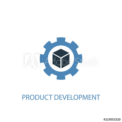 500x500 Product Development Concept Colored Icon Simple Blue Element