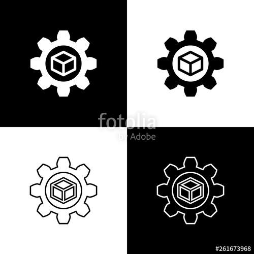 500x500 Set Product Development Icons Isolated On Black And White