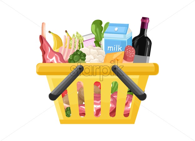 623x451 Shopping Cart Template Vector Flat Style Product Icon Sale