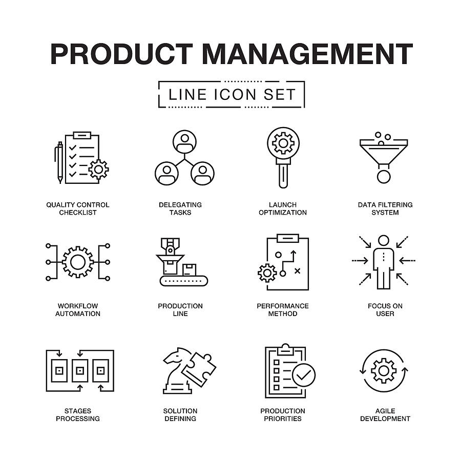 900x900 Product Management Line Icons Set