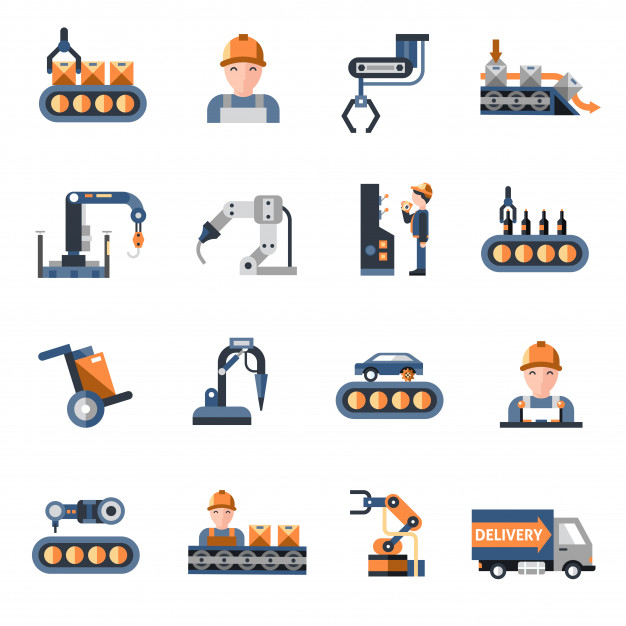 626x626 Production Line Icons Vector Free Download