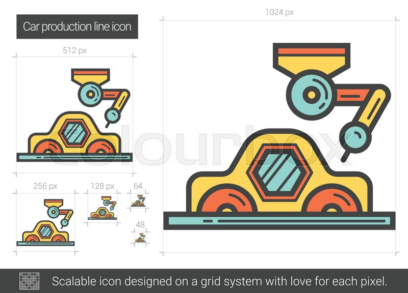800x576 Car Production Vector Line Icon Stock Vector Colourbox