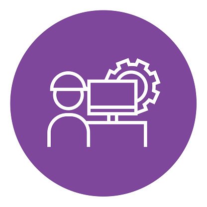 416x416 Computerized Production Line Icon Stock Vectors