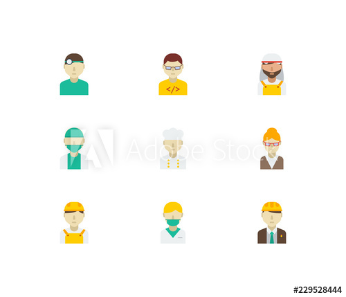 Professional Icons Set Arab Worker And Professional Icons 500x429 Professional Icons Set Arab Worker And Professional Icons