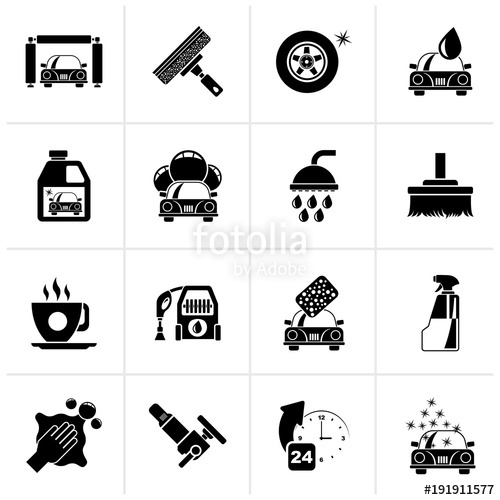 Black Professional Car Wash Objects And Icons 500x500 Black Professional Car Wash Objects And Icons