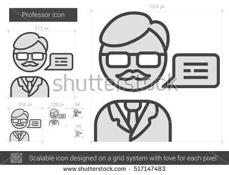 450x344 Professor Vector Line Icon Isolated On White Background Professor