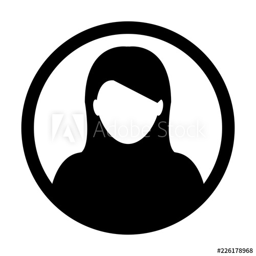 500x500 Avatar Icon Vector Female User Person Profile Symbol In Circle