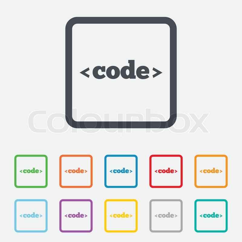 800x800 Code Sign Icon Programming Language Stock Vector Colourbox