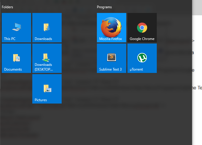 688x493 Windows Default Start Menu Layout Add Folder Icons