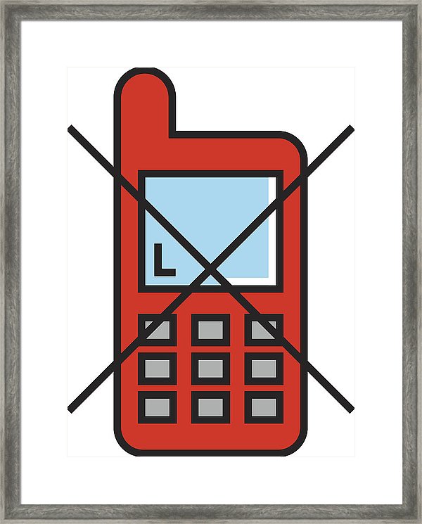 600x745 Mobile Phone Use Prohibited Icon Framed Print