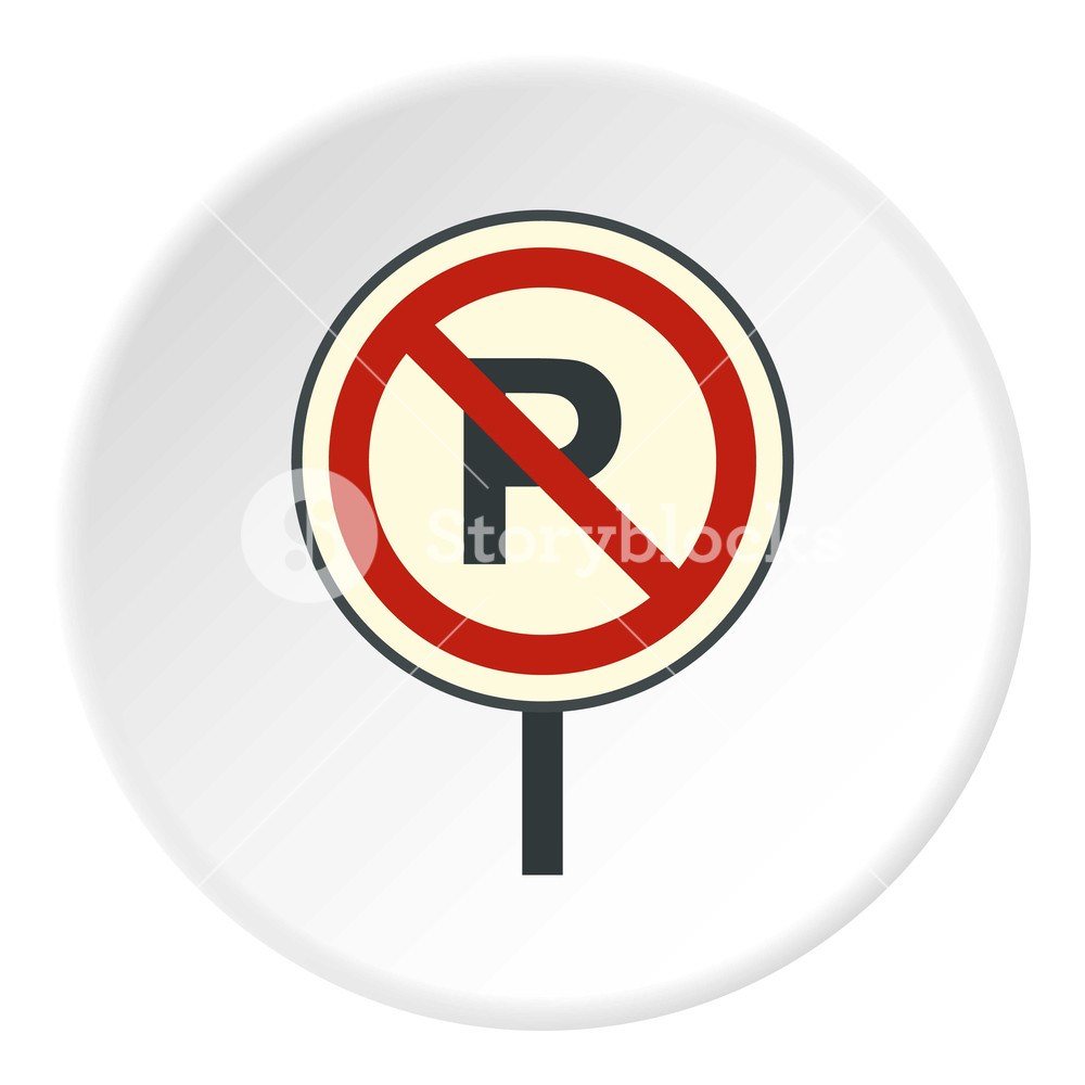 1000x1000 Parking Is Prohibited Icon Flat Illustration Of Parking Is