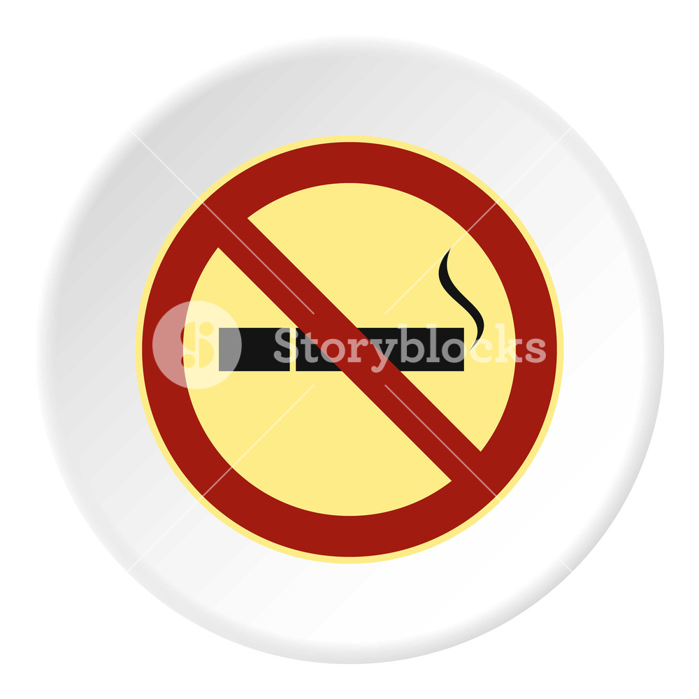 1000x1000 Smoking Is Prohibited Icon Flat Illustration Of Smoking Is