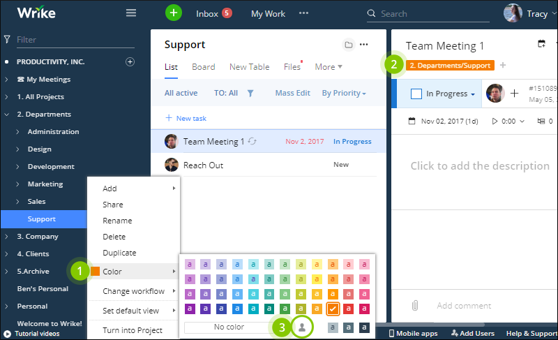 800x487 Create, Color Code, And Edit Folders And Projects Wrike Help Portal