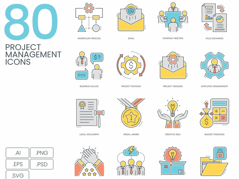 800x600 Project Management Color Line Icons