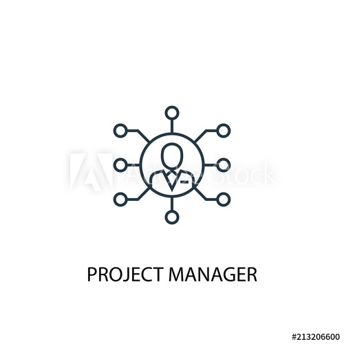 500x500 Project Manager Concept Line Icon Simple Element Illustration