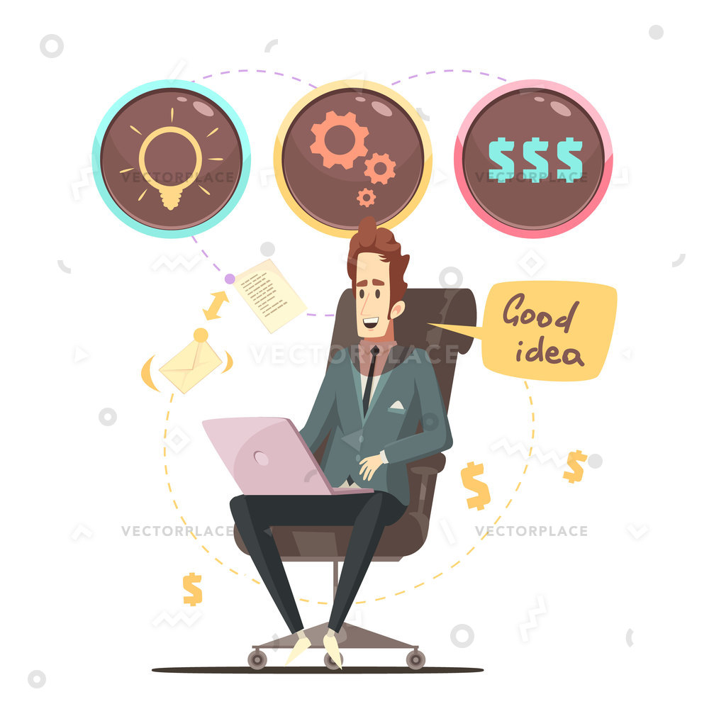 1000x1000 Successful Business Project Manager Office Armchair Vector