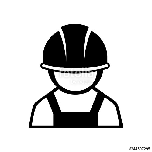 500x500 Engineering, Construction Project Manager Vector Icon Stock Image