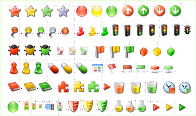 687x407 Red Yellow Green Status Icons Images