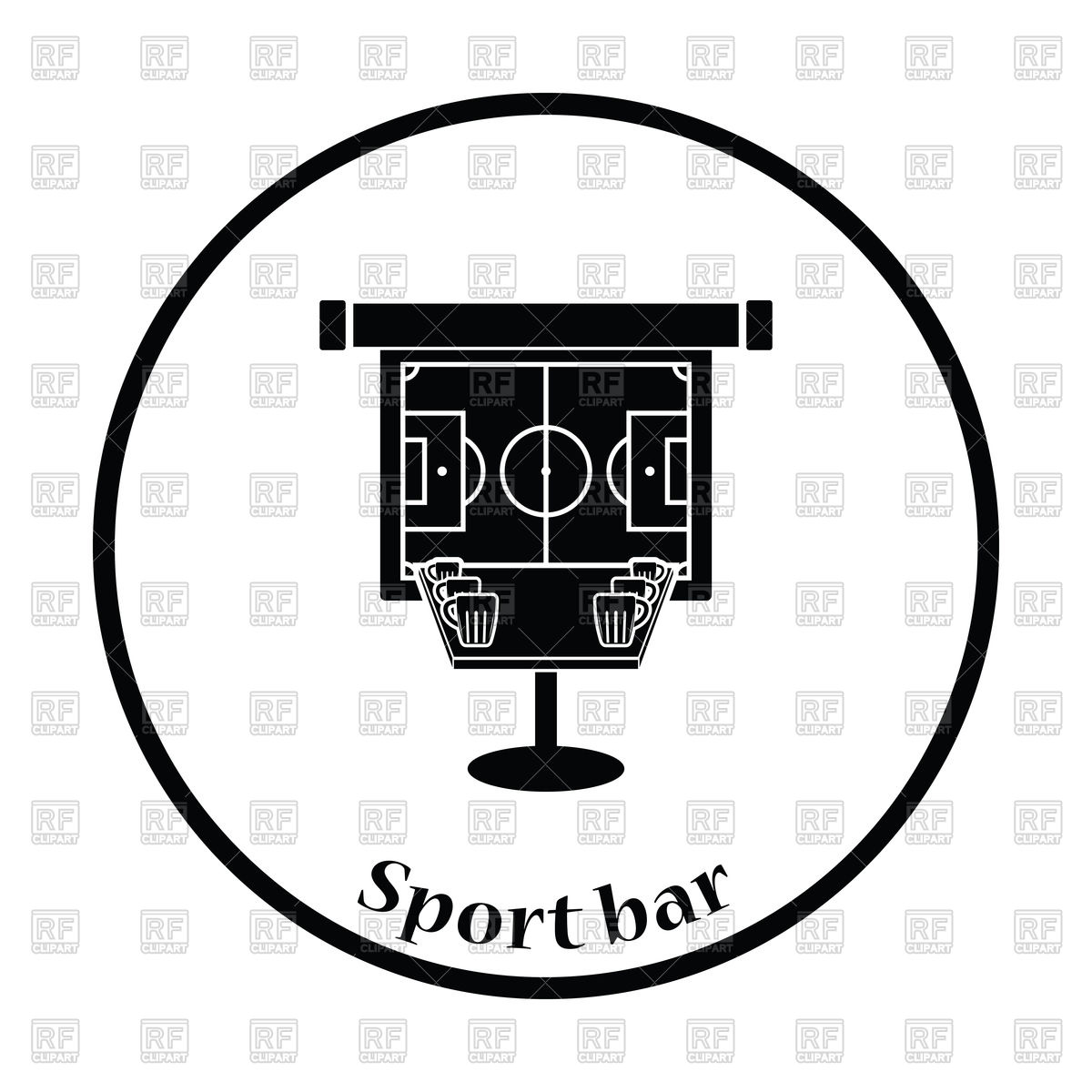 1200x1200 Sport Bar Table With Mugs Of Beer And Football Translation