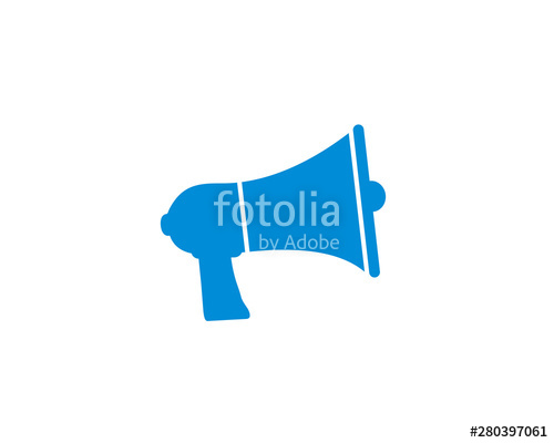500x400 Megaphone Flat Icon, Promote Icon Symbol Vector Stock Image