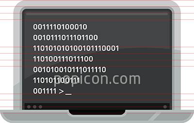 400x255 Laptop Computer With Code And Command Prompt Icon
