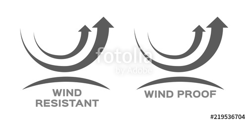 500x246 Wind Proof And Resistant Icon Vector Stock Image And Royalty Free