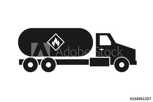 500x334 Propane Truck Silhouette Icon Clipart Image Isolated On White