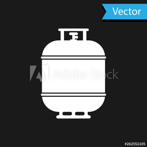 500x500 White Propane Gas Tank Icon Isolated On Black Background