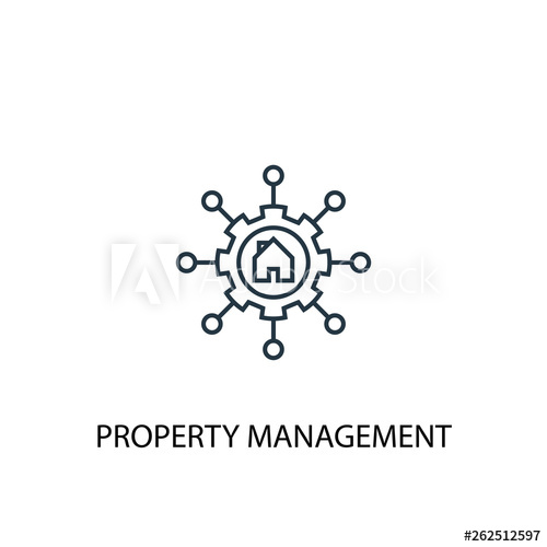 500x500 Property Management Concept Line Icon Simple Element Illustration