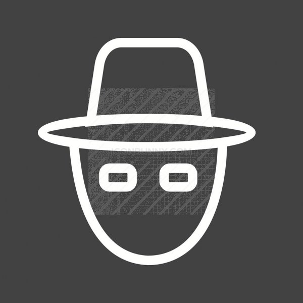 600x600 Hacker Mask Line Inverted Icon