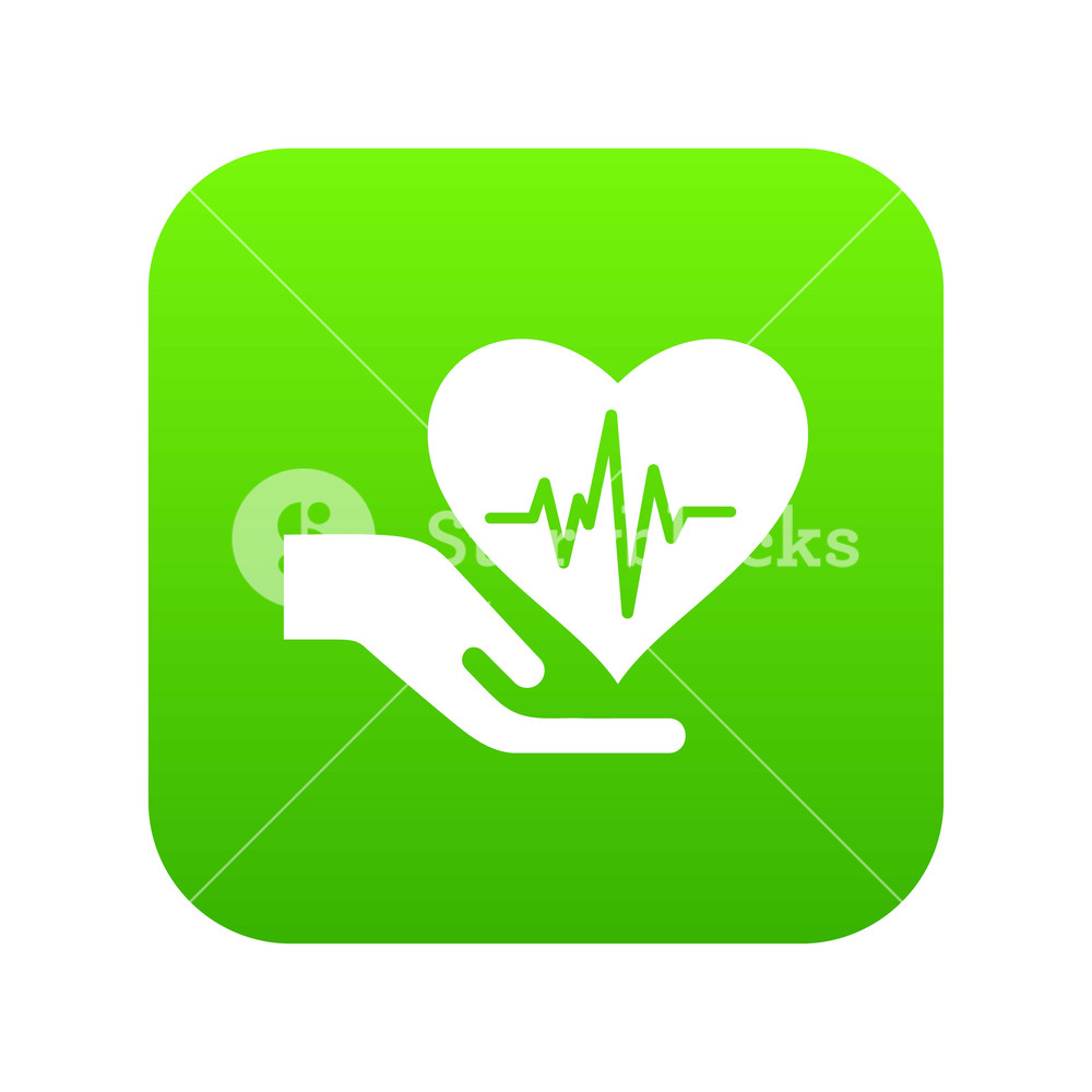 1000x1000 Health Protection Icon Green Vector Isolated On White Background