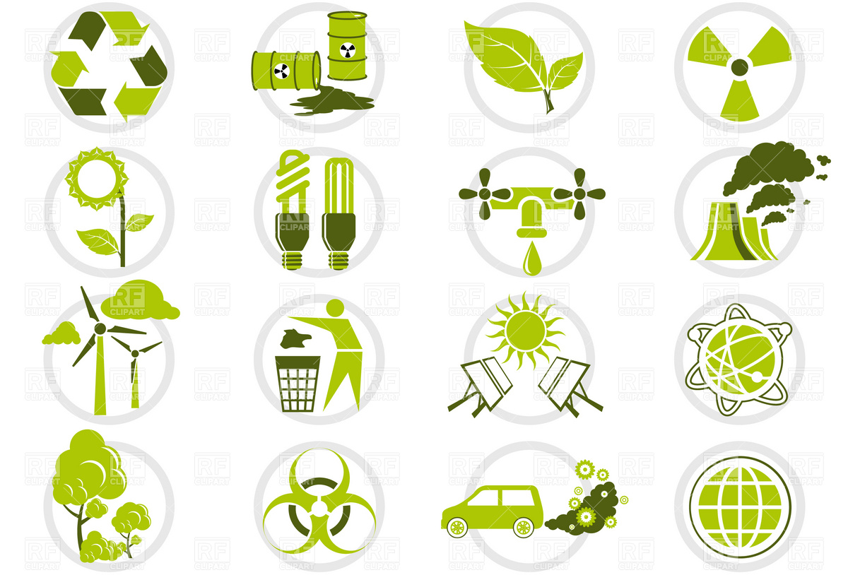 1200x814 Energy Saving And Environmental Protection Icon Set Vector Image