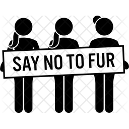 256x256 Anti Fur Protest Icon Of Glyph Style