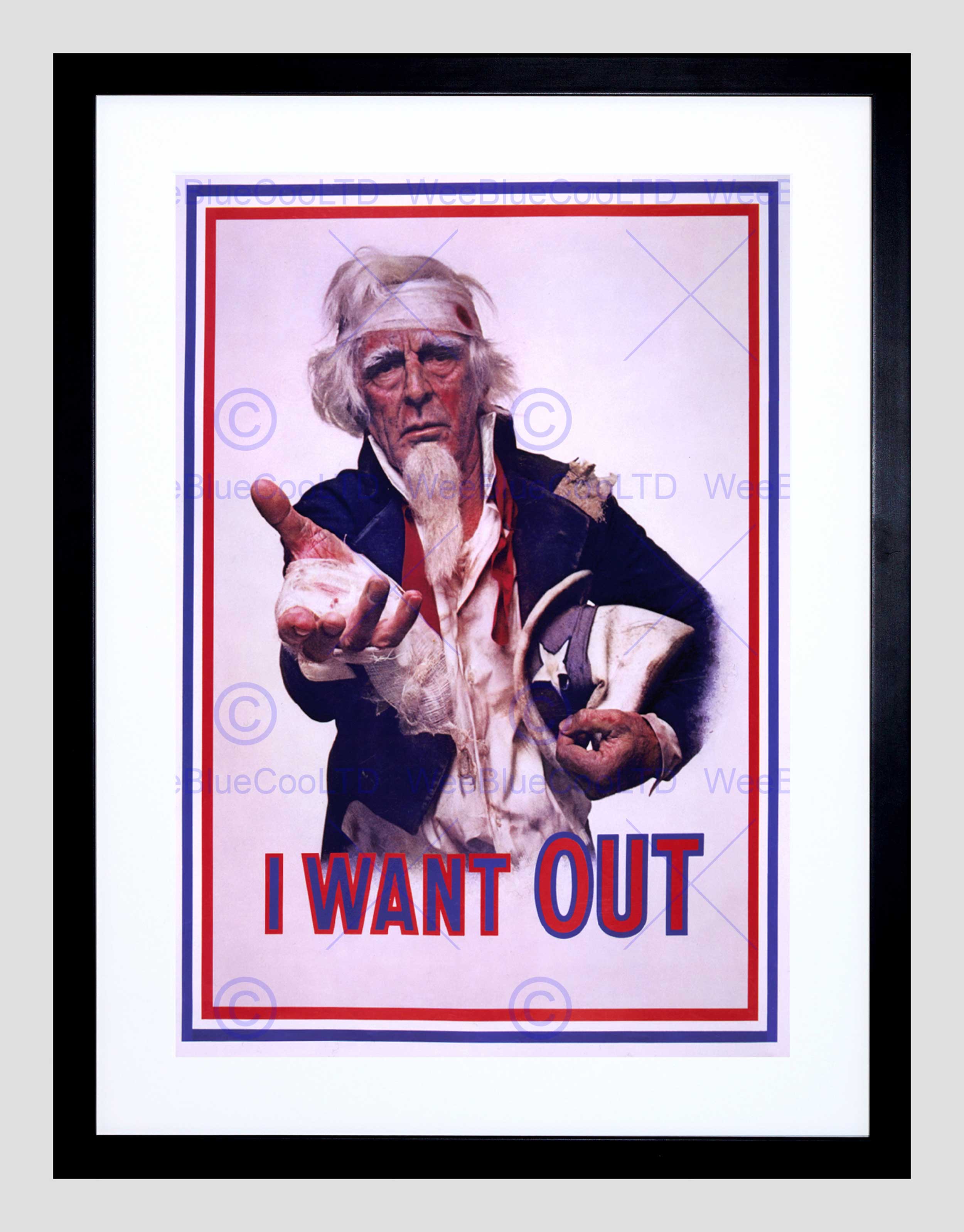 2500x3195 Political Satire Uncle Sam Vietnam War Protest Icon Framed Art