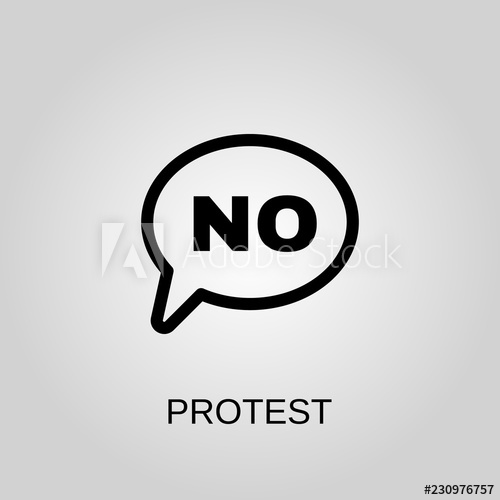 500x500 Protest Icon Protest Symbol Flat Design Stock