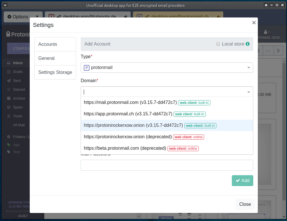 1004x772 Unofficial Open Source Protonmail Desktop Client Email Securely