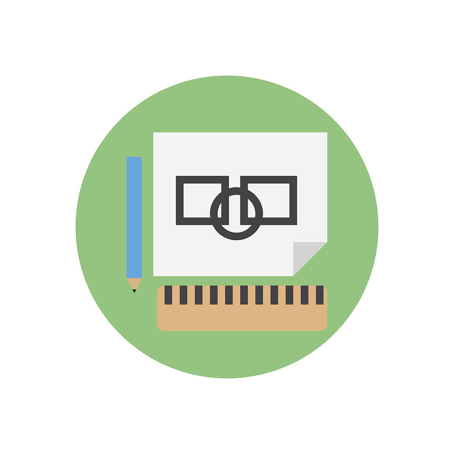 900x900 Sketch Prototype Flat Icon Round Colorful Button, Circular Vector